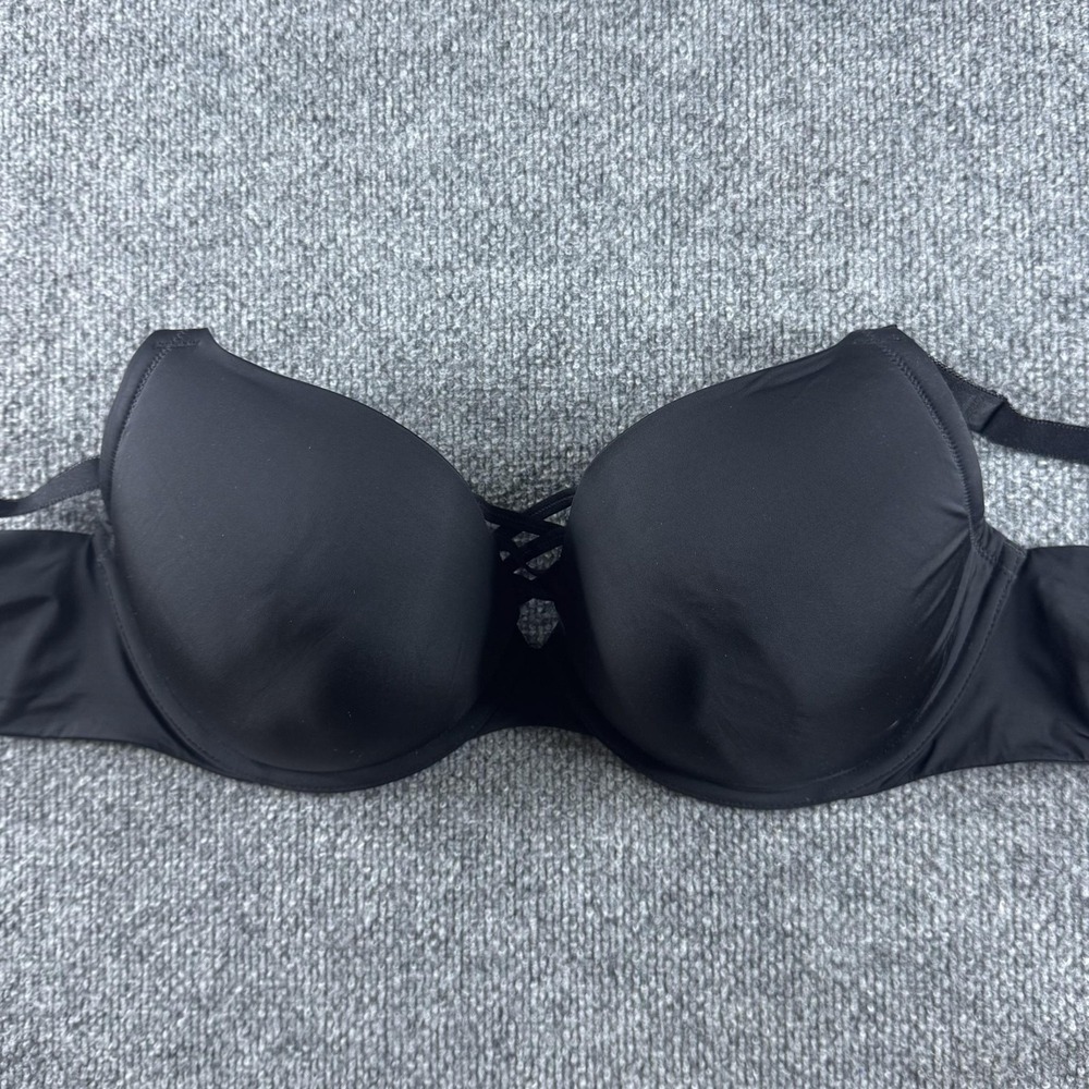 Torrid Curve T-Shirt Bra Womens 44D Black Padded Underwire Seamless Molded